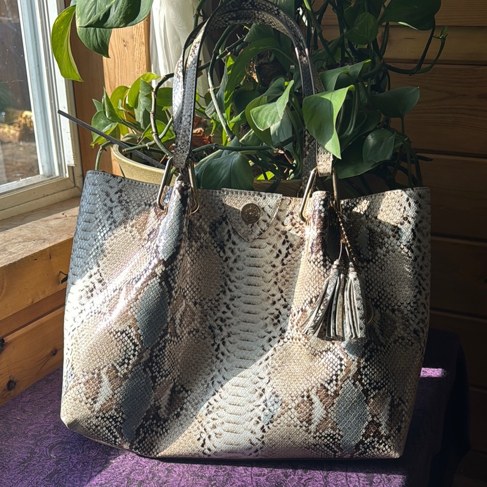 Anne Klein Snakeskin Pattern Tote Bag